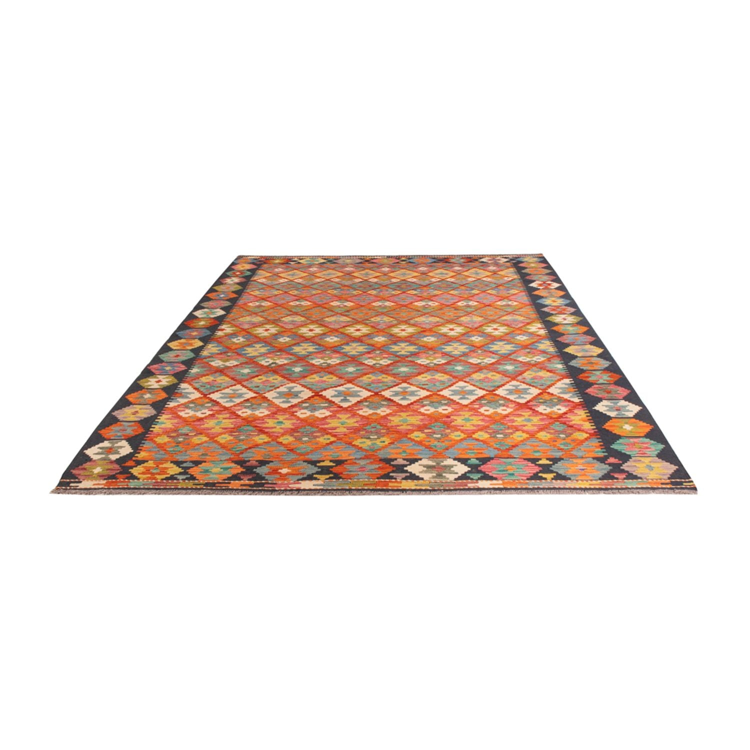 Kelim Carpet - Splash - 293 x 210 cm - flerfarvet