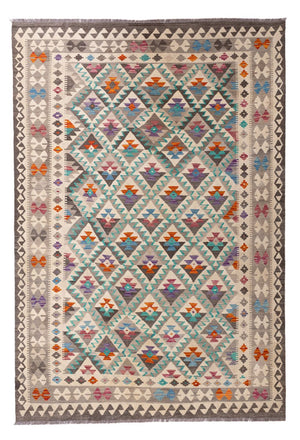 Kelim Carpet - Splash - 300 x 197 cm - flerfarvet