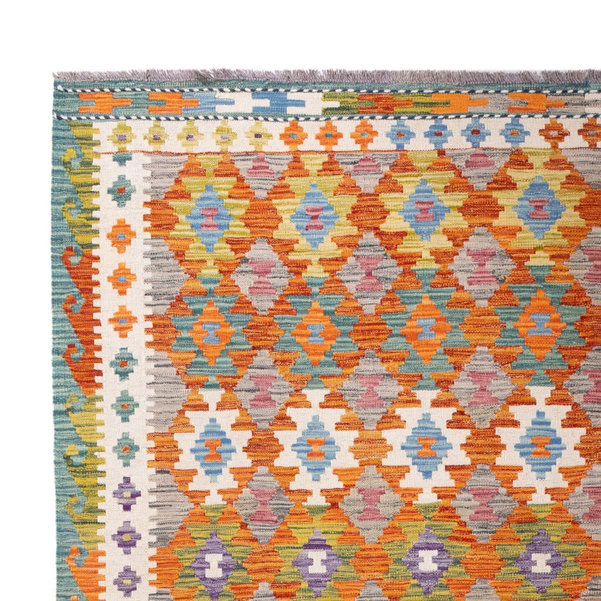 Kelim Carpet - Splash - 298 x 206 cm - flerfarvet