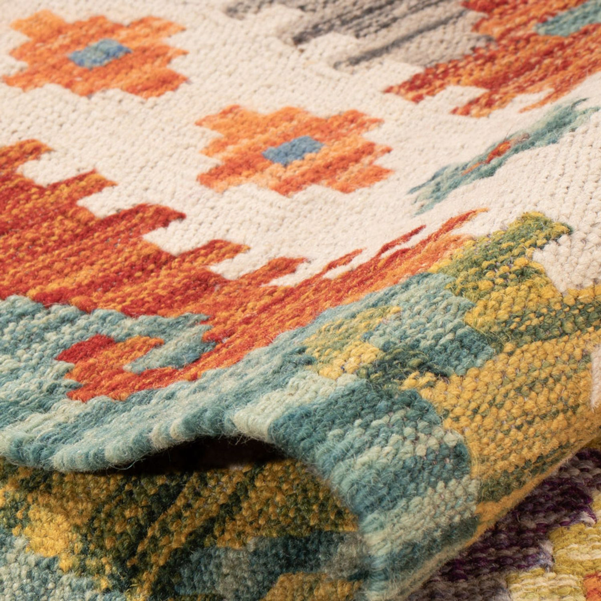 Kelim Carpet - Splash - 298 x 206 cm - flerfarvet