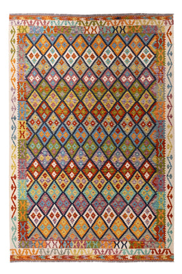Kelim Carpet - Splash - 304 x 207 cm - flerfarvet