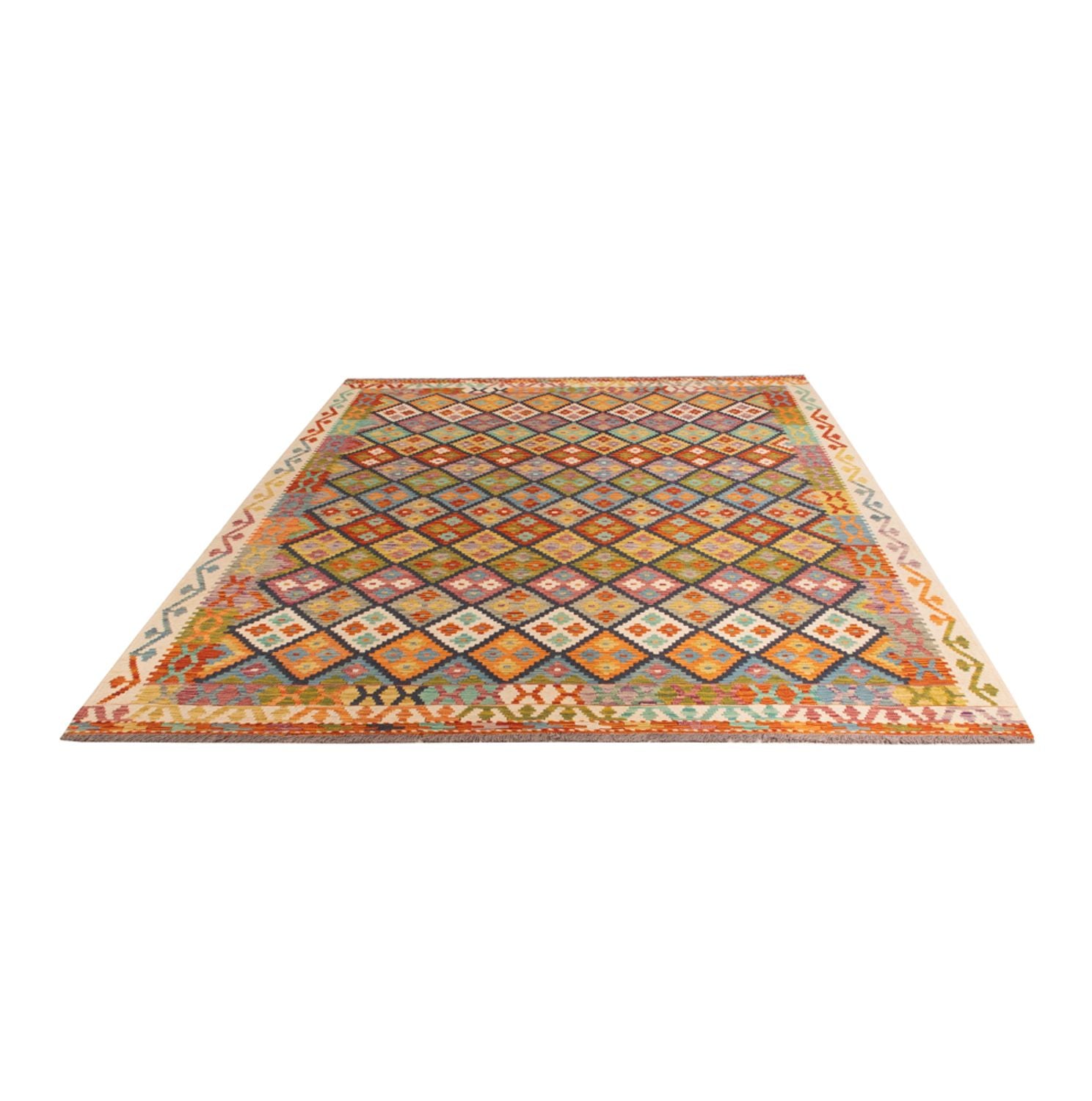 Kelim Carpet - Splash - 304 x 207 cm - flerfarvet