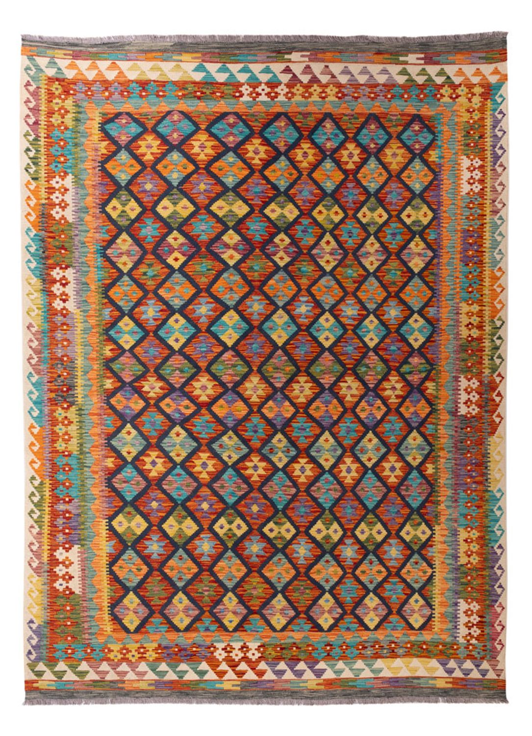Kelim Carpet - Splash - 295 x 207 cm - flerfarvet