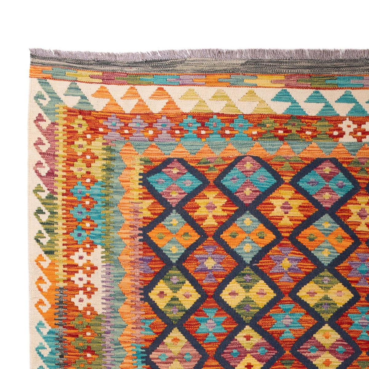 Kelim Carpet - Splash - 295 x 207 cm - flerfarvet