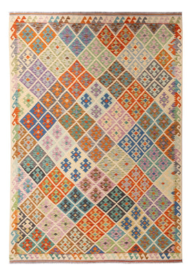 Kelim Carpet - Splash - 303 x 210 cm - flerfarvet