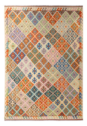 Kelim Carpet - Splash - 303 x 210 cm - flerfarvet