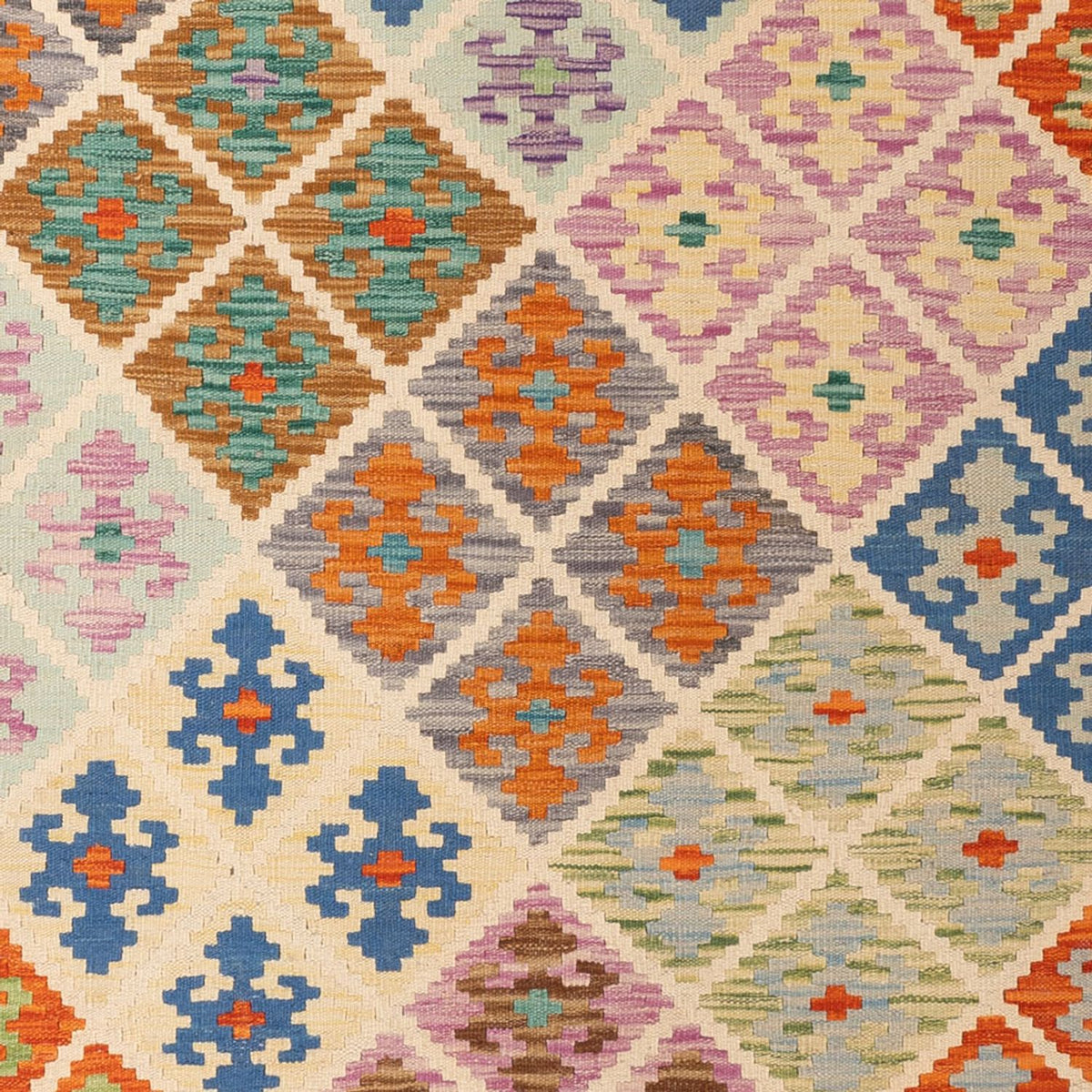 Kelim Carpet - Splash - 303 x 210 cm - flerfarvet