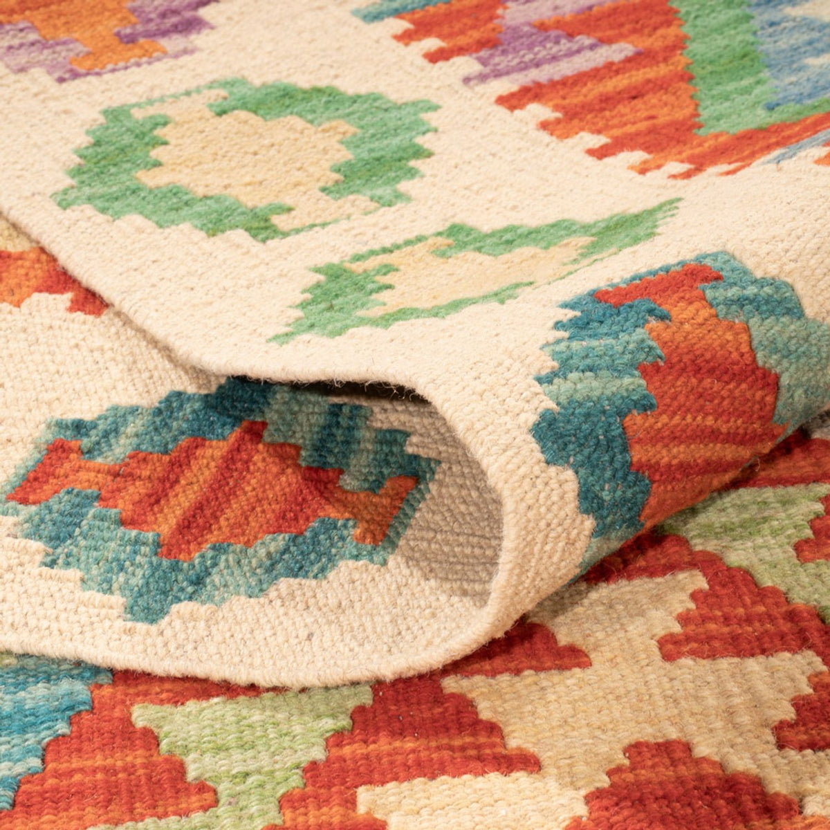 Kelim Carpet - Splash - 295 x 207 cm - flerfarvet