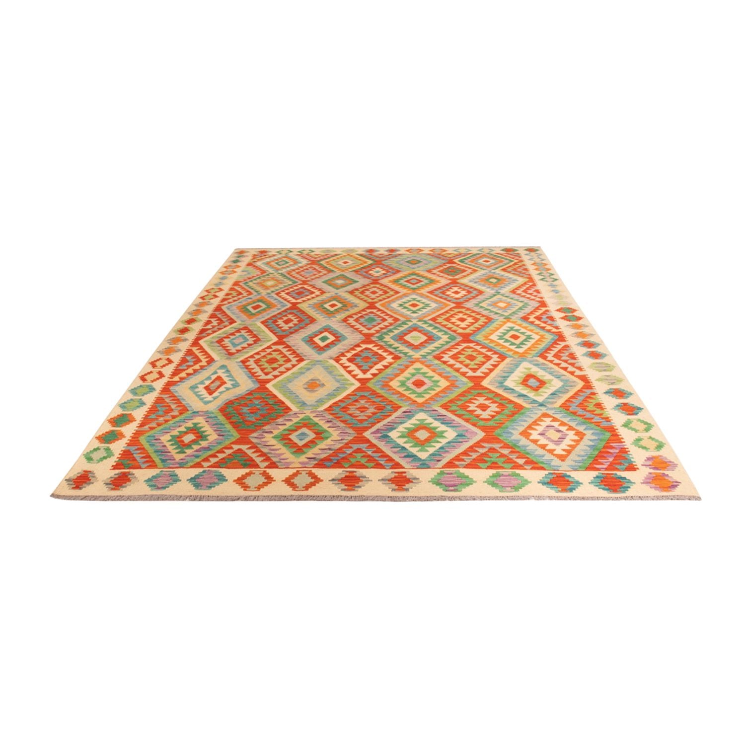 Kelim Carpet - Splash - 295 x 207 cm - flerfarvet