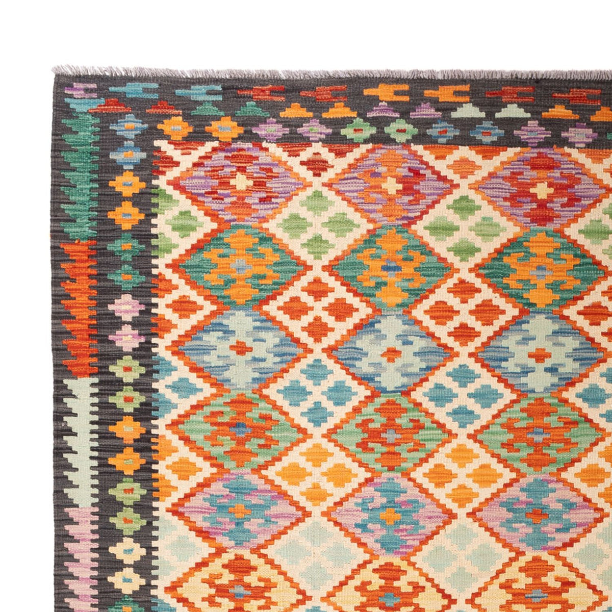 Kelim Carpet - Splash - 306 x 201 cm - flerfarvet