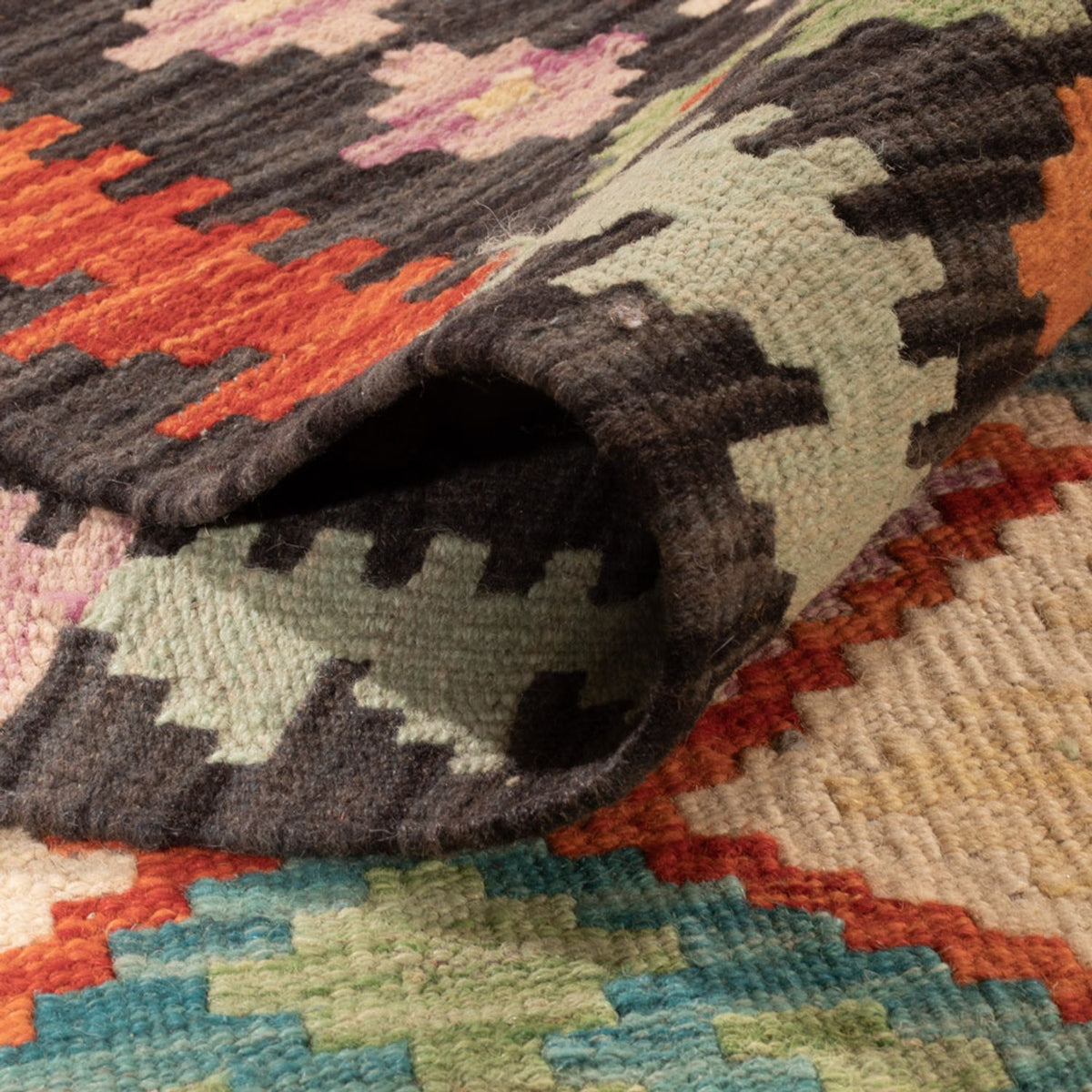 Kelim Carpet - Splash - 306 x 201 cm - flerfarvet