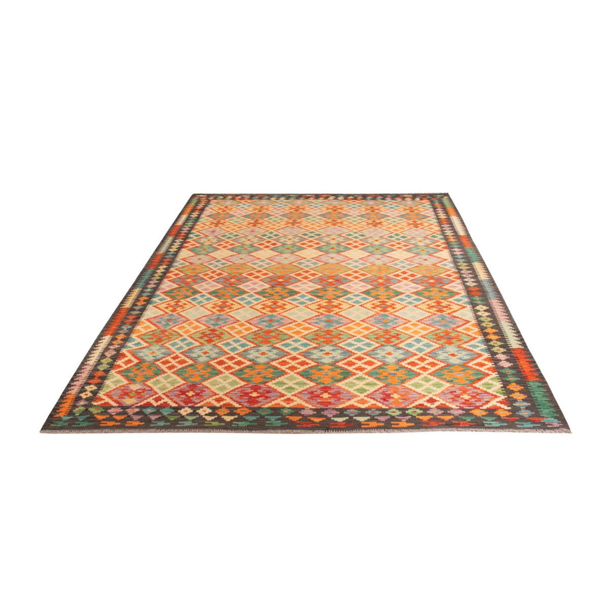 Kelim Carpet - Splash - 306 x 201 cm - flerfarvet