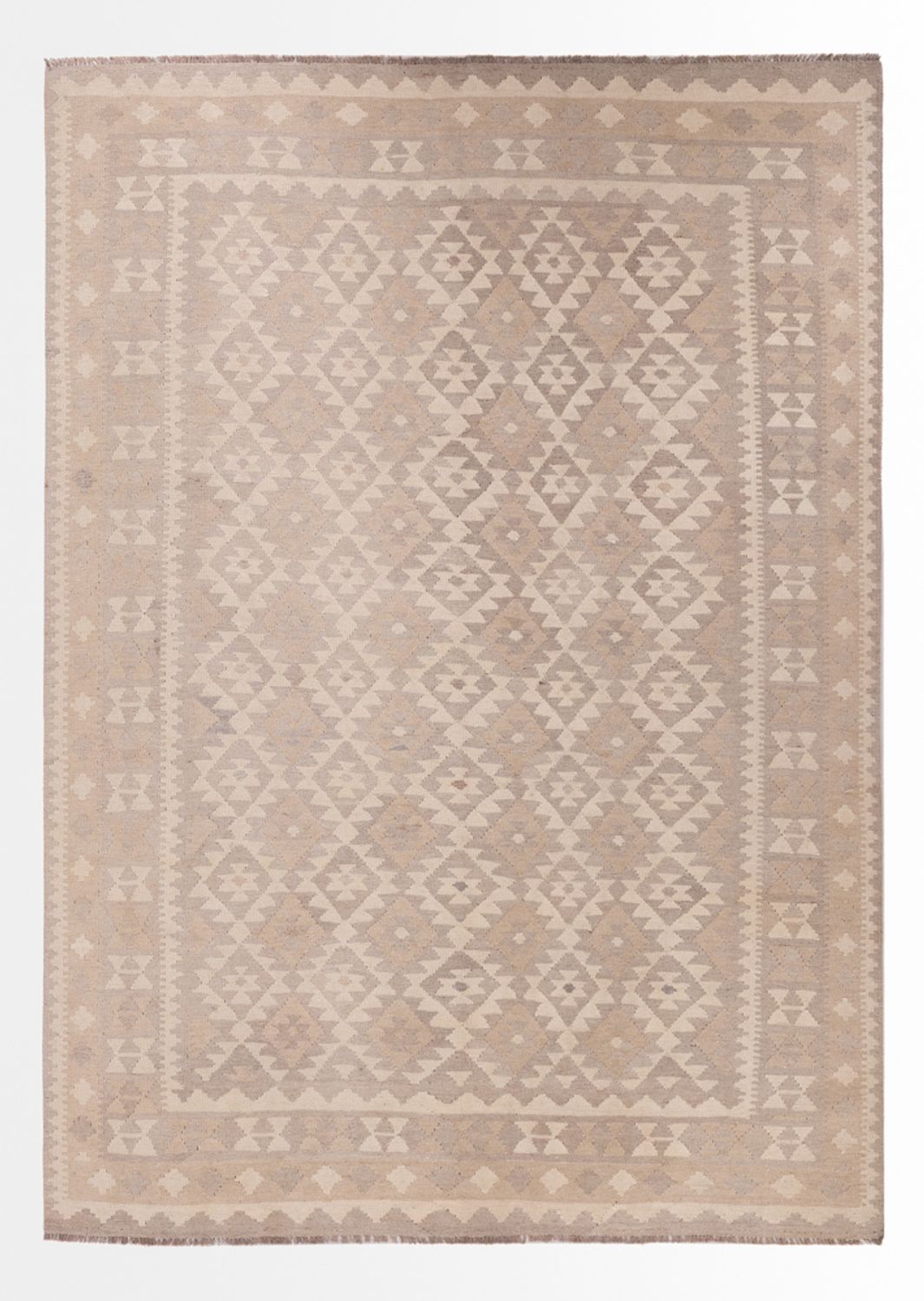 Kelim Carpet - Splash - 301 x 210 cm - lysegrå