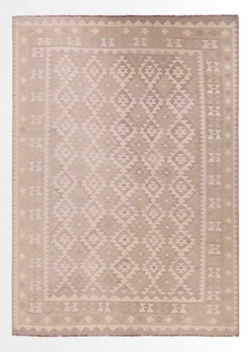 Kelim Carpet - Splash - 301 x 210 cm - lysegrå