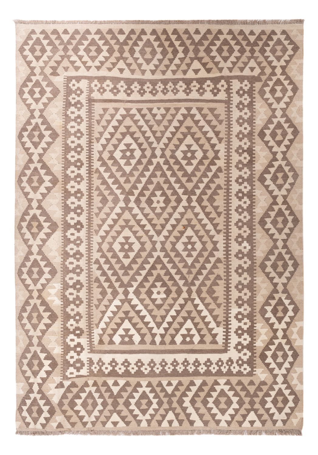 Kelim Carpet - Splash - 287 x 202 cm - lysegrå