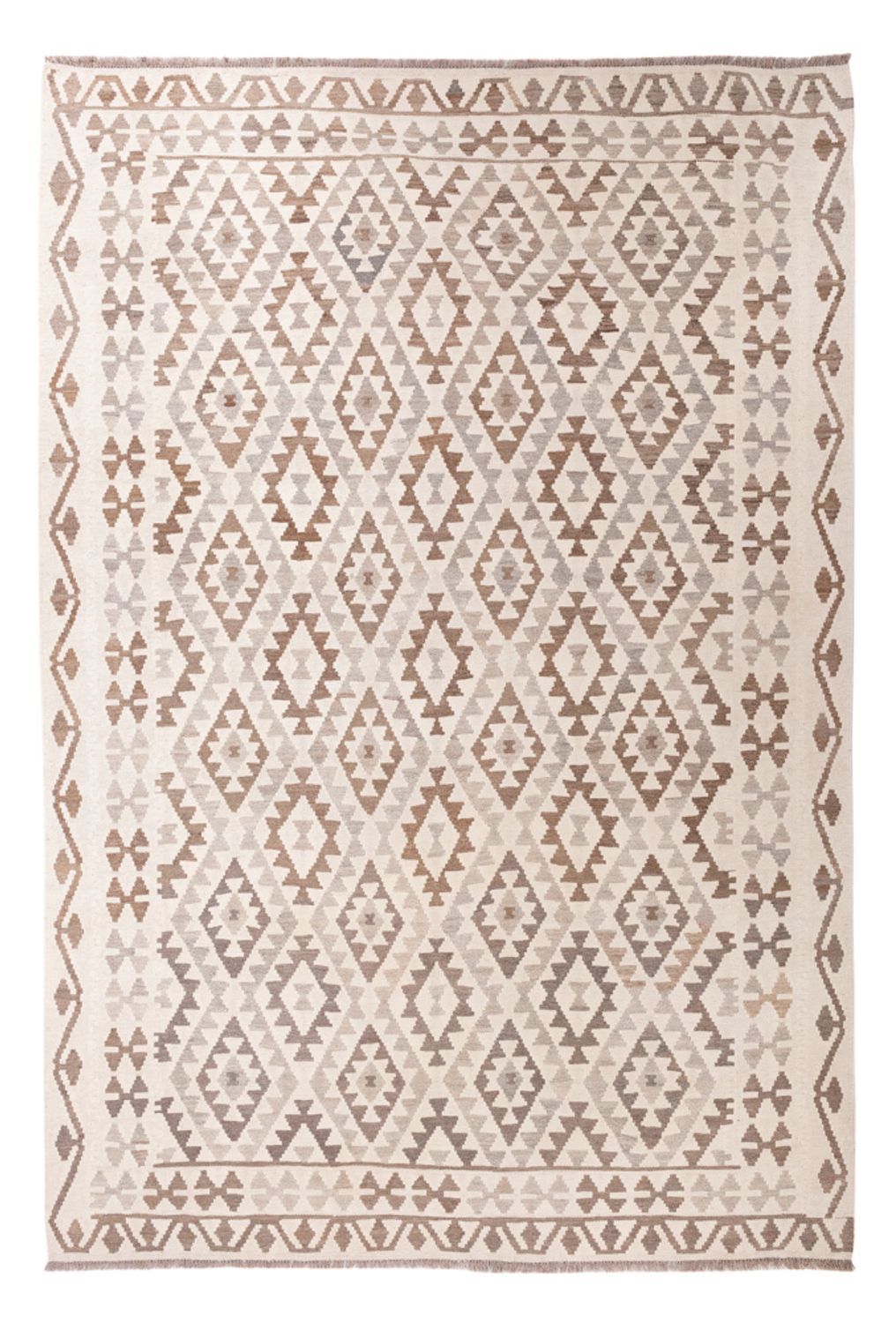 Kelim Carpet - Splash - 289 x 201 cm - lysegrå