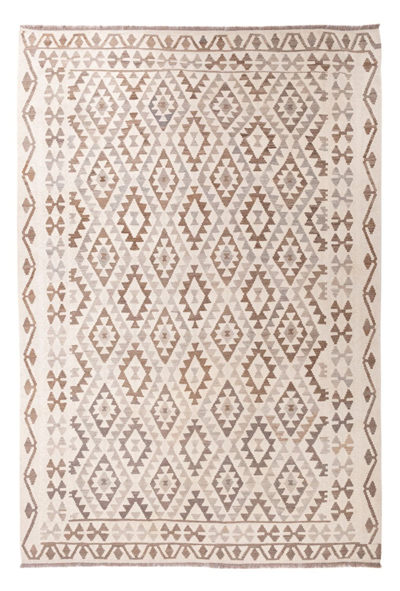 Kelim Carpet - Splash - 289 x 201 cm - lysegrå
