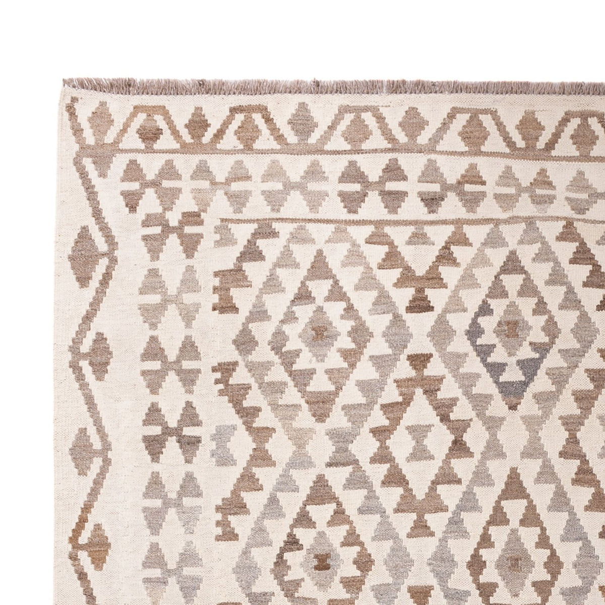 Kelim Carpet - Splash - 289 x 201 cm - lysegrå