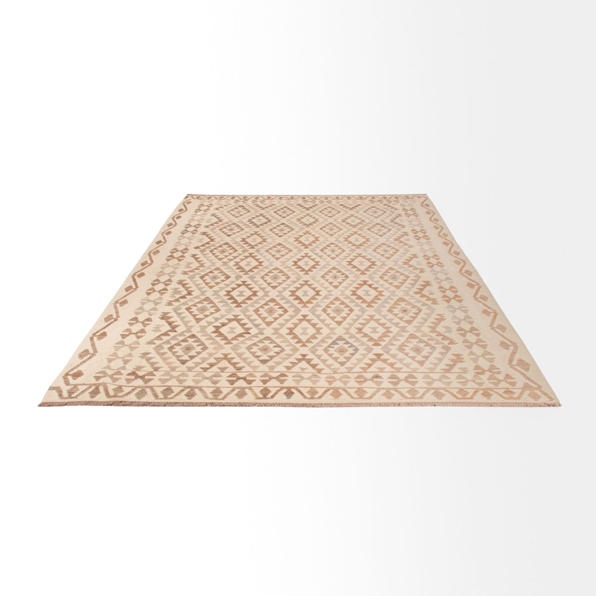 Kelim Carpet - Splash - 289 x 201 cm - lysegrå