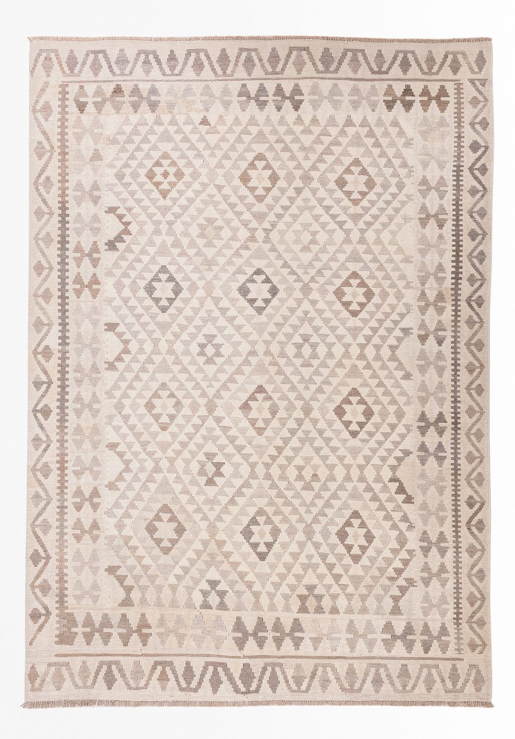 Kelim Carpet - Splash - 286 x 202 cm - lysegrå