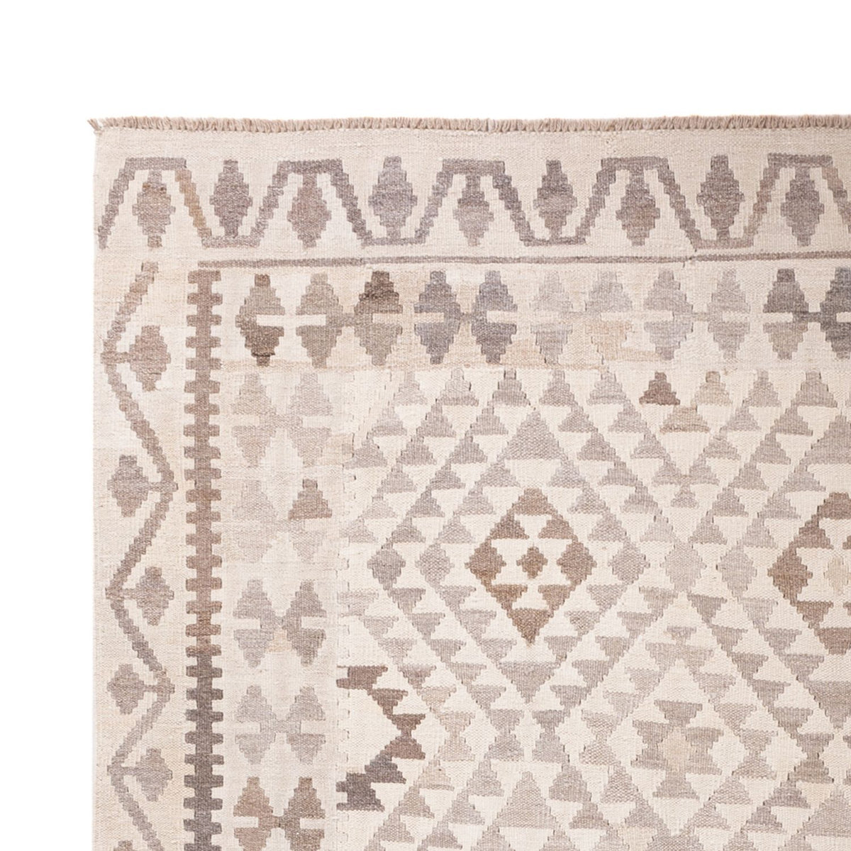 Kelim Carpet - Splash - 286 x 202 cm - lysegrå