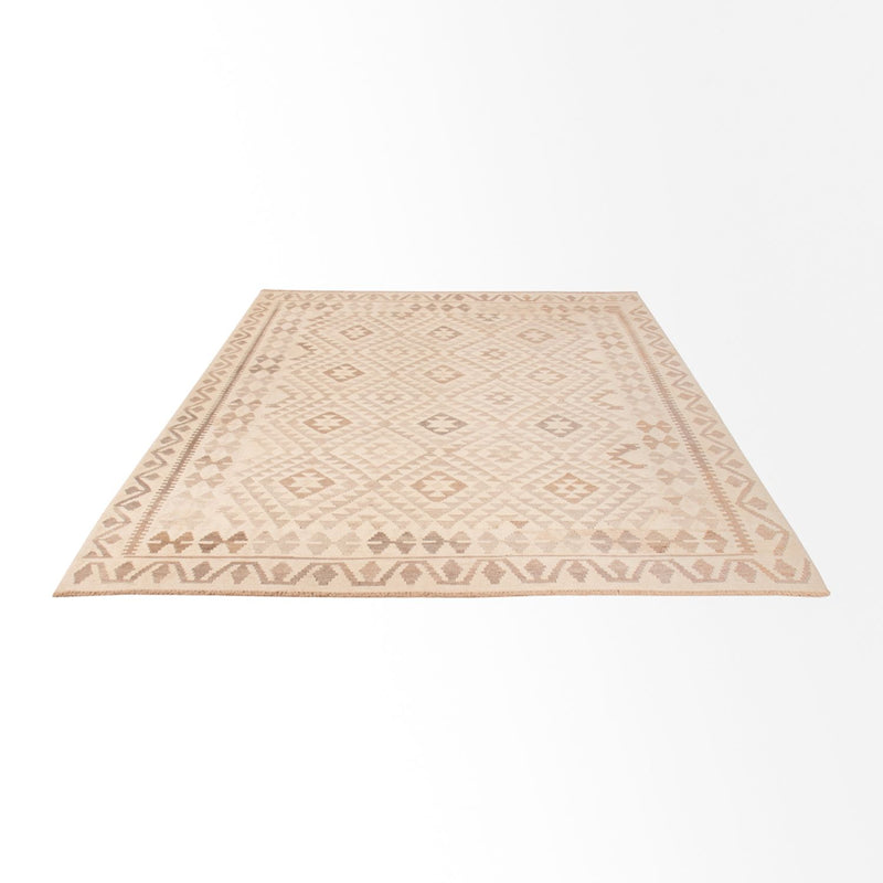 Kelim Carpet - Splash - 286 x 202 cm - lysegrå
