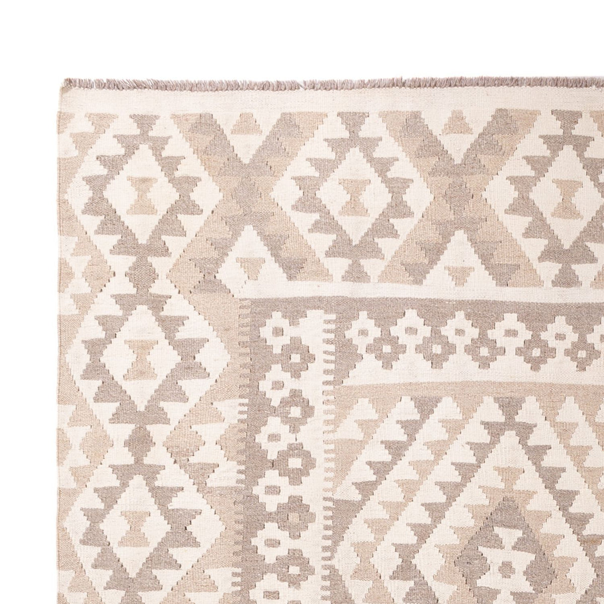 Kelim Carpet - Splash - 281 x 200 cm - lysegrå