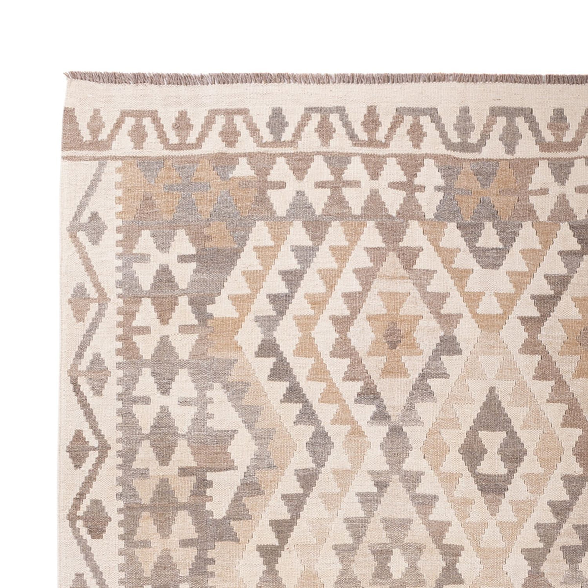 Kelim Carpet - Splash - 291 x 207 cm - lysegrå