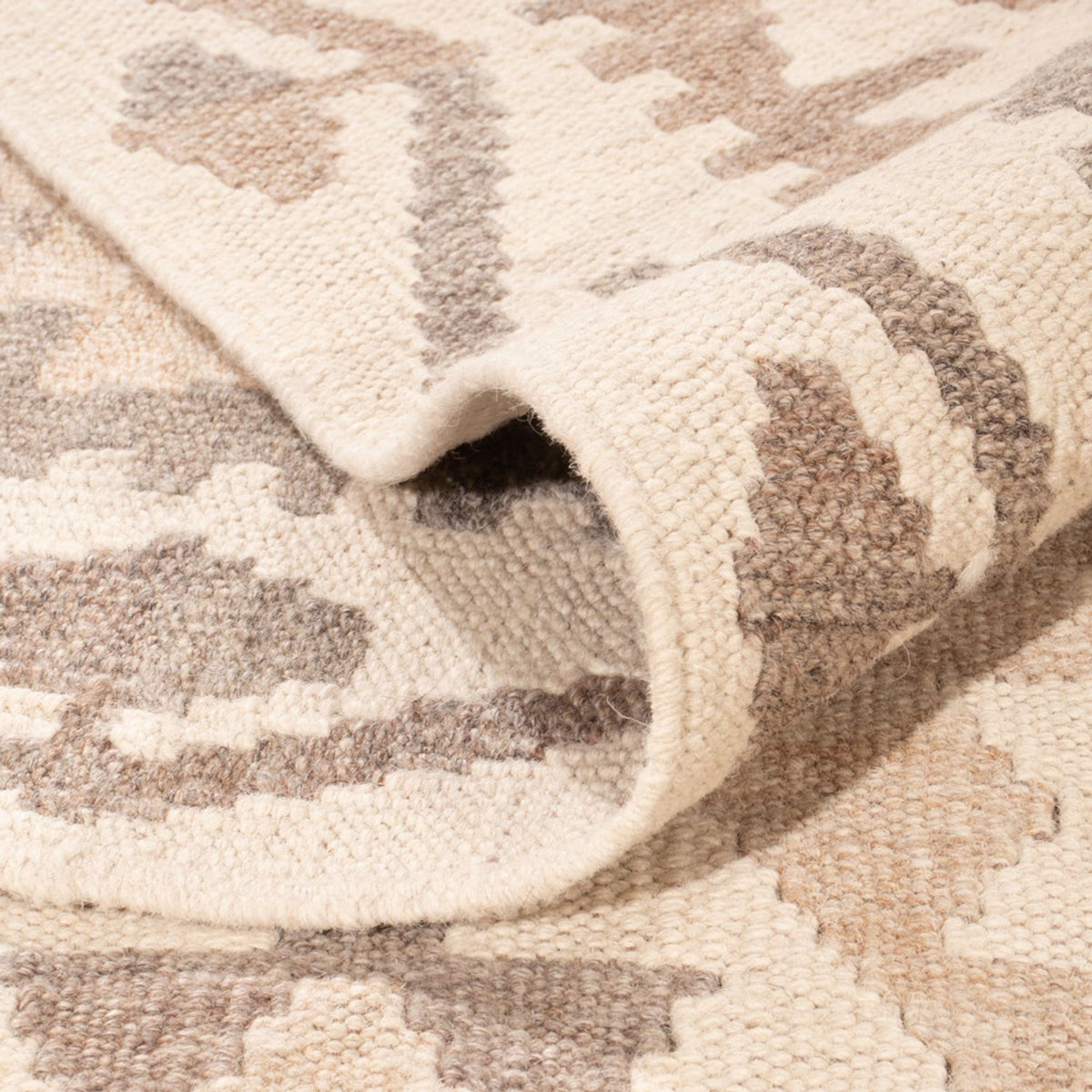 Kelim Carpet - Splash - 291 x 207 cm - lysegrå