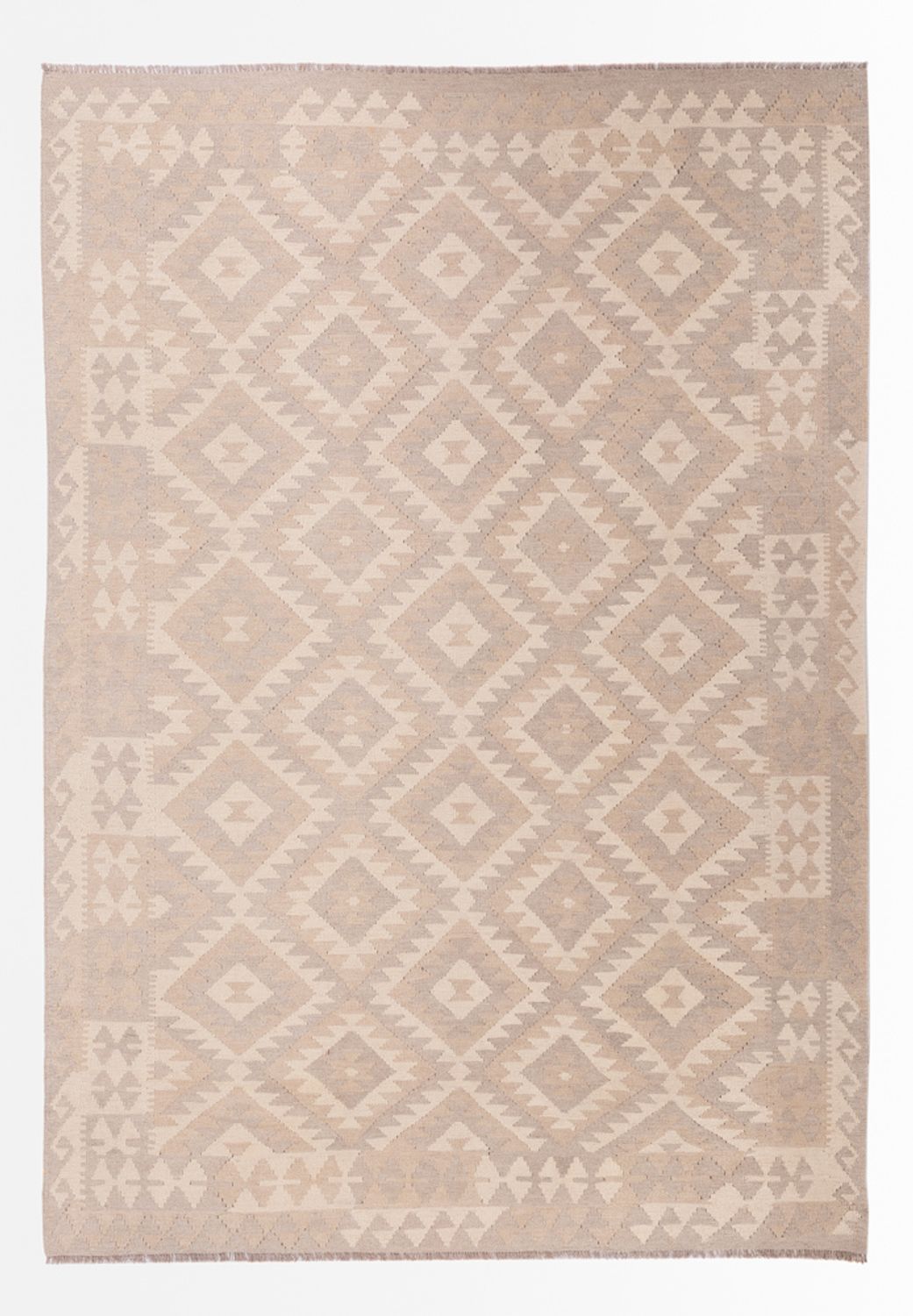 Kelim Carpet - Splash - 280 x 198 cm - lysegrå