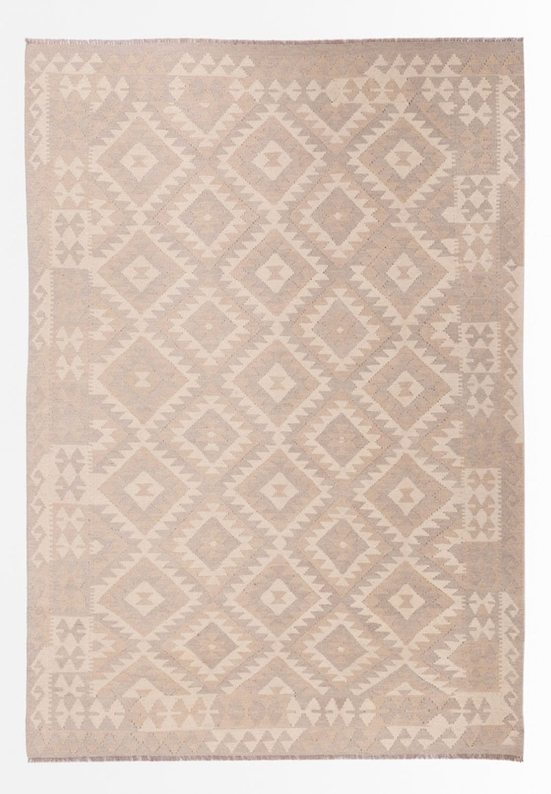 Kelim Carpet - Splash - 280 x 198 cm - lysegrå