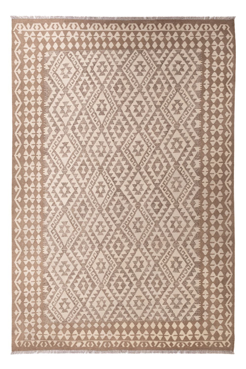 Kelim Carpet - Splash - 301 x 206 cm - lysegrå