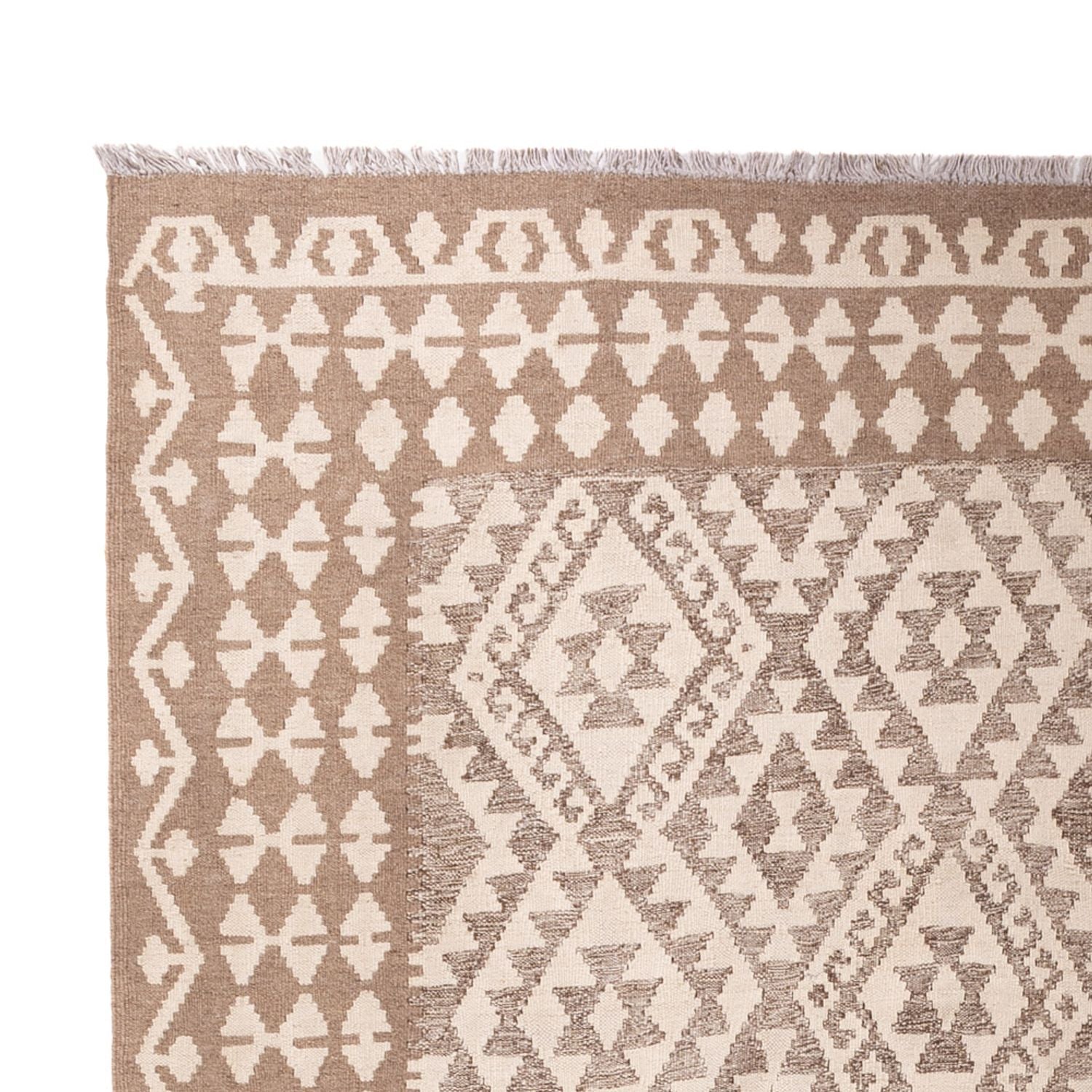 Kelim Carpet - Splash - 301 x 206 cm - lysegrå