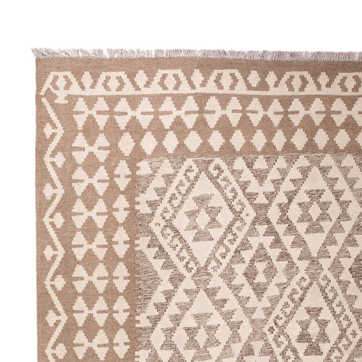 Kelim Carpet - Splash - 301 x 206 cm - lysegrå