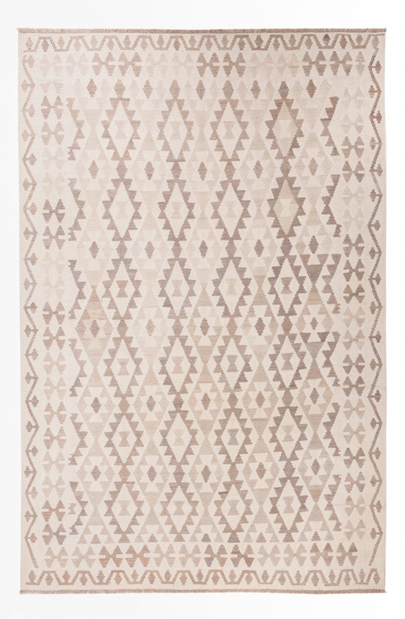 Kelim Carpet - Splash - 300 x 200 cm - lysegrå