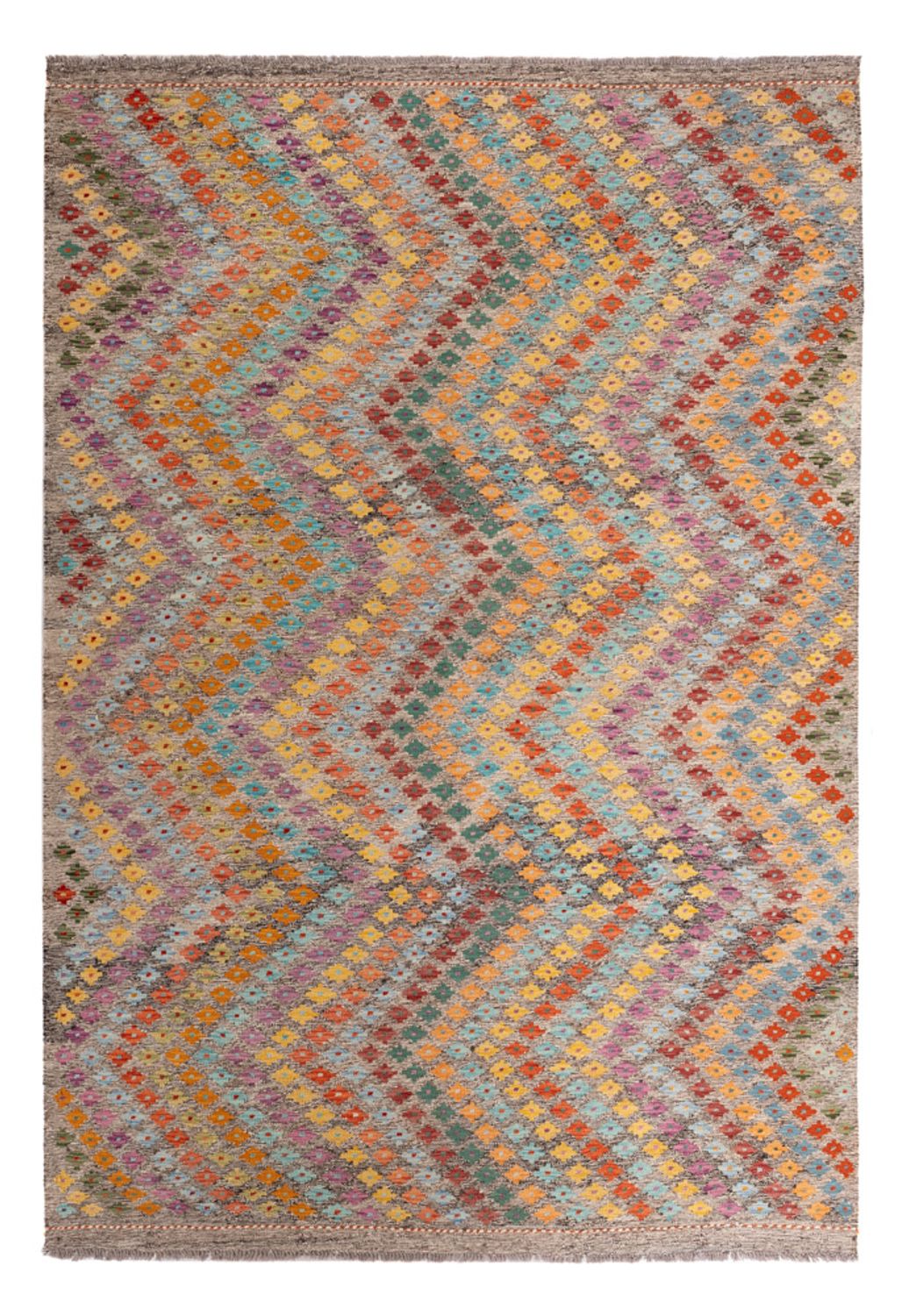 Kelim Carpet - Splash - 298 x 206 cm - flerfarvet
