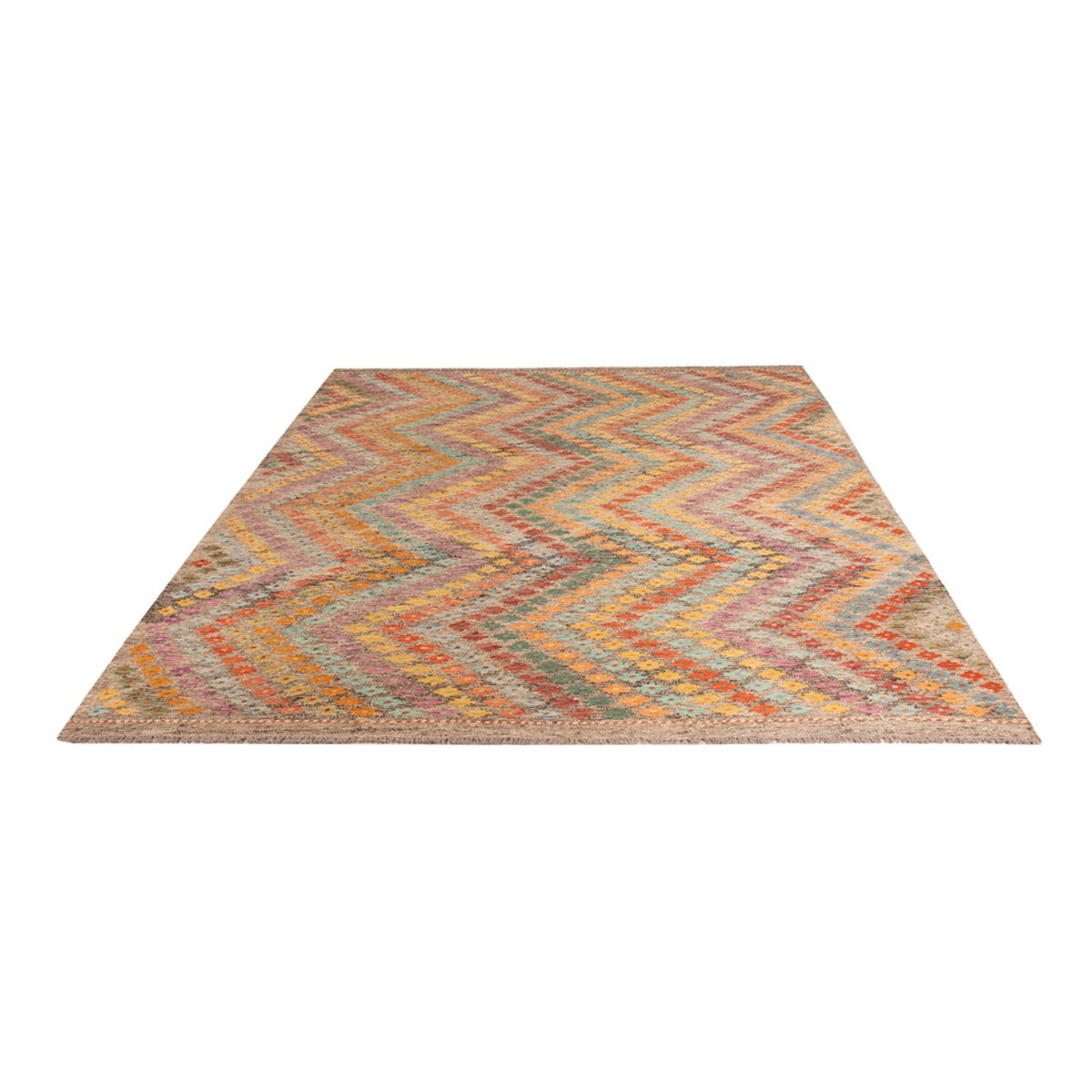 Kelim Carpet - Splash - 298 x 206 cm - flerfarvet