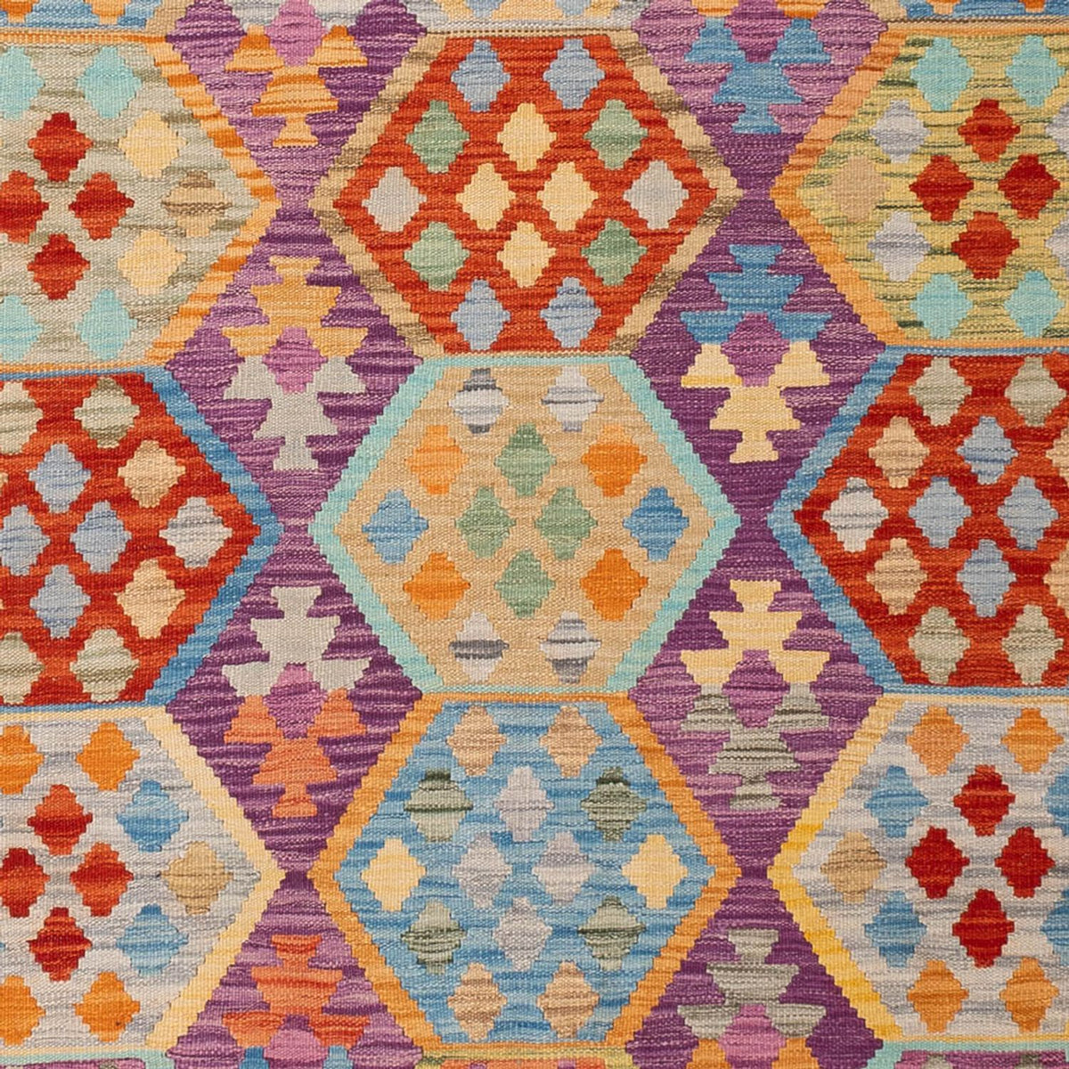 Kelim Carpet - Splash - 313 x 206 cm - flerfarvet