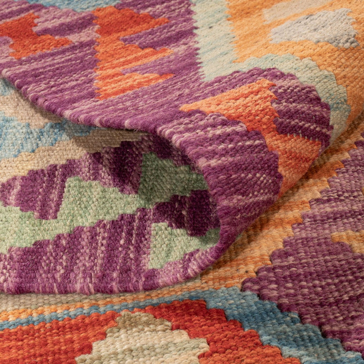 Kelim Carpet - Splash - 313 x 206 cm - flerfarvet