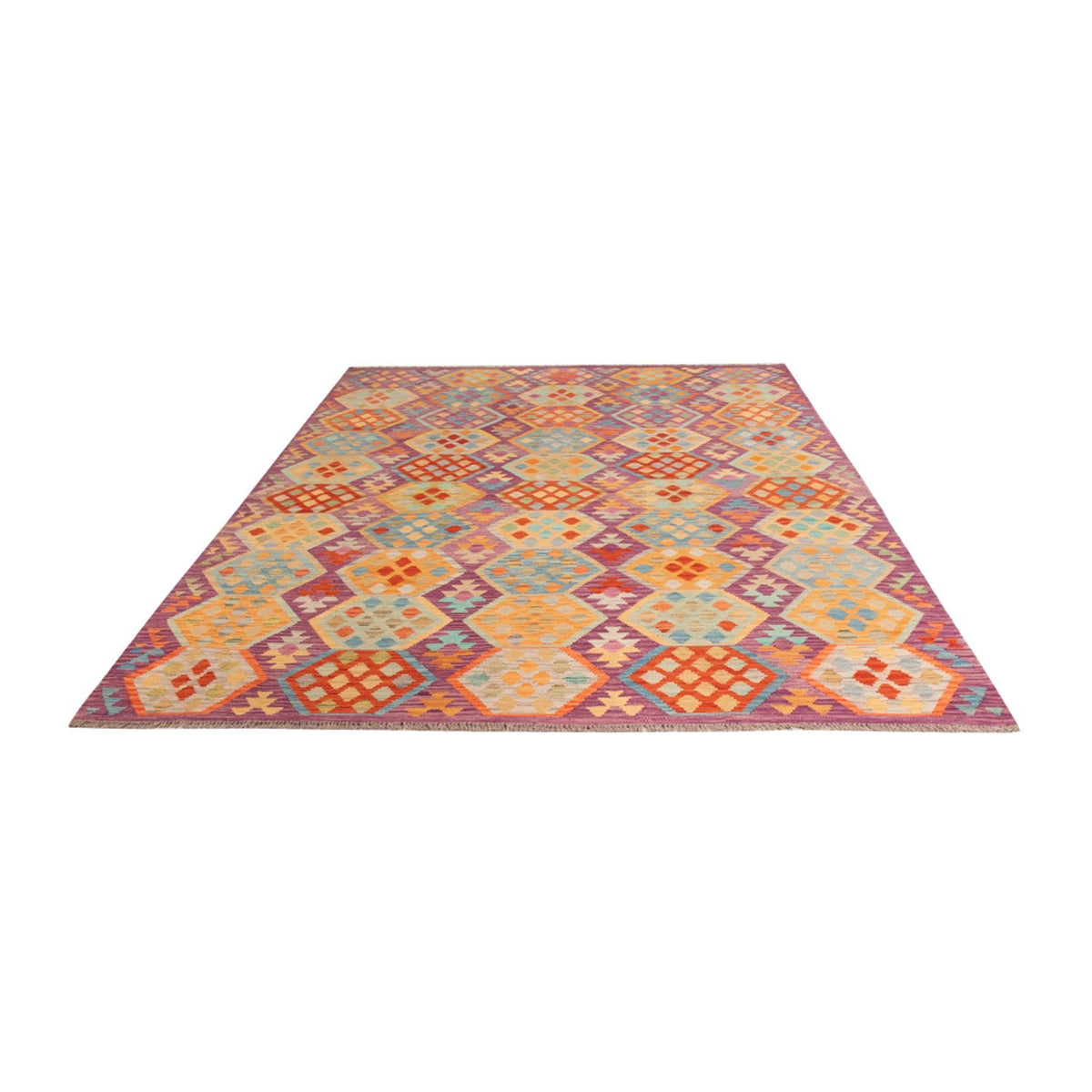 Kelim Carpet - Splash - 313 x 206 cm - flerfarvet