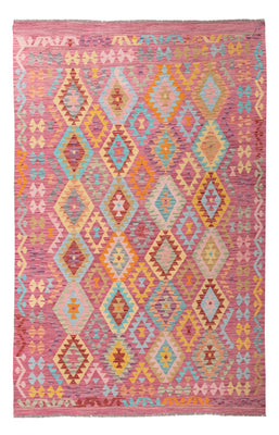 Kelim Carpet - Splash - 297 x 194 cm - flerfarvet