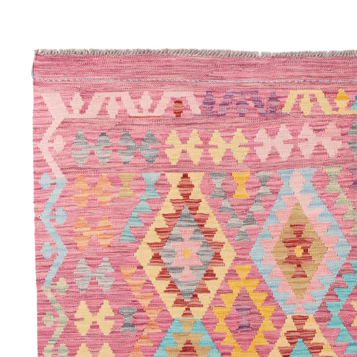 Kelim Carpet - Splash - 297 x 194 cm - flerfarvet