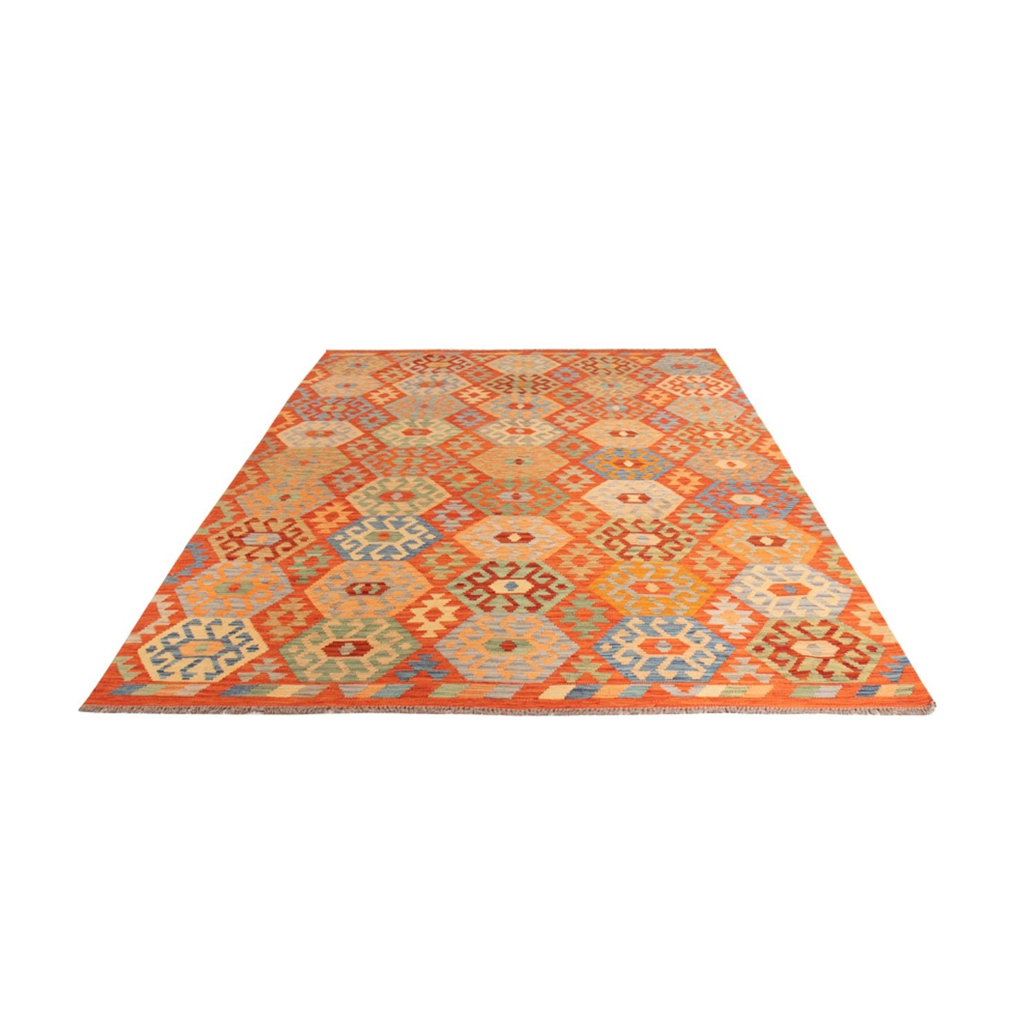 Kelim Carpet - Splash - 301 x 206 cm - flerfarvet