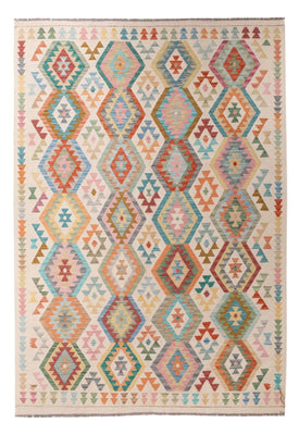 Kelim Carpet - Splash - 298 x 205 cm - flerfarvet
