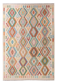 Kelim Carpet - Splash - 298 x 205 cm - flerfarvet