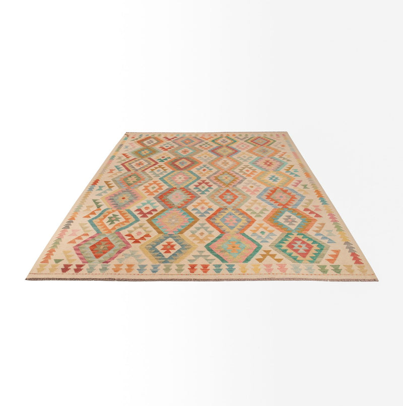 Kelim Carpet - Splash - 298 x 205 cm - flerfarvet
