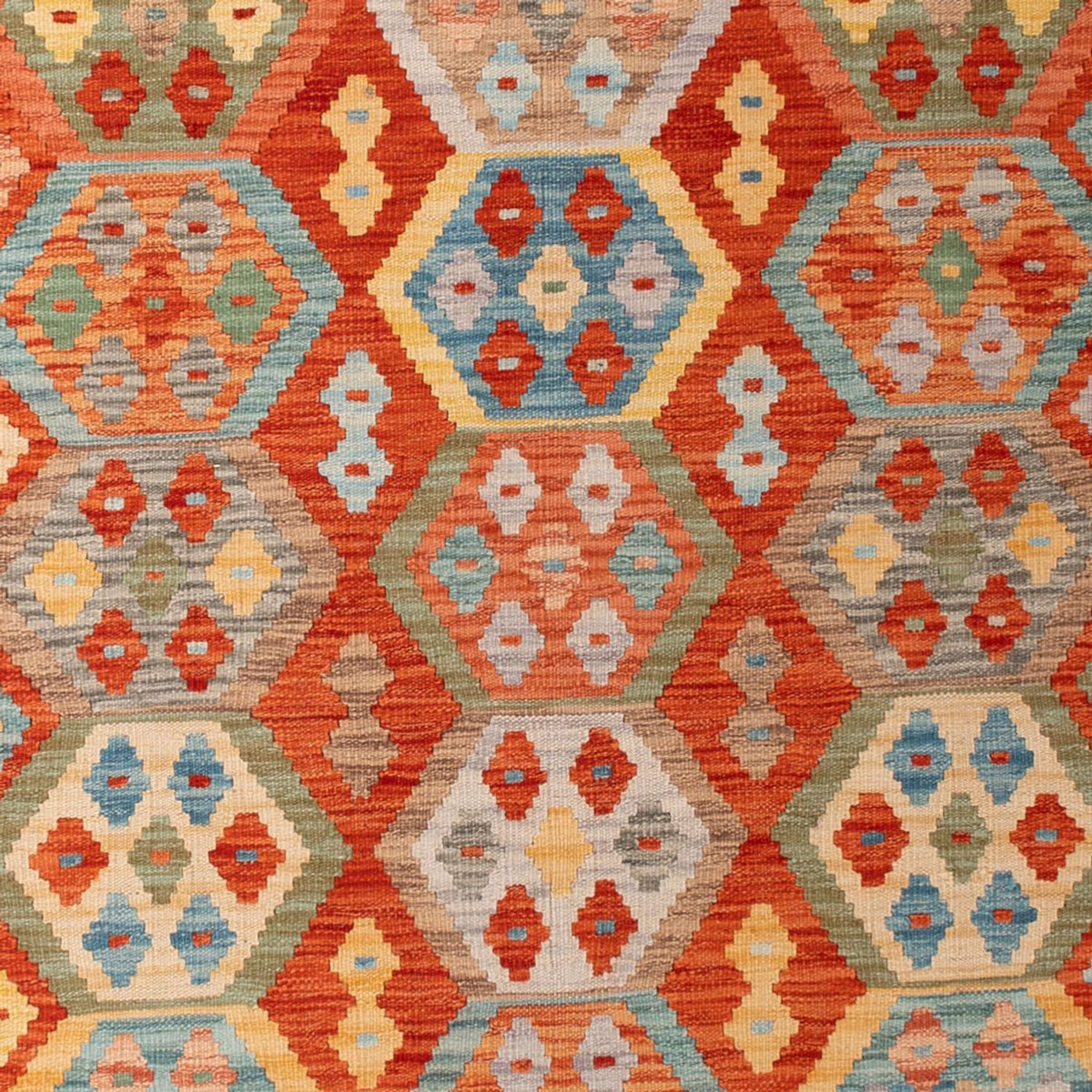 Kelim Carpet - Splash - 305 x 207 cm - flerfarvet