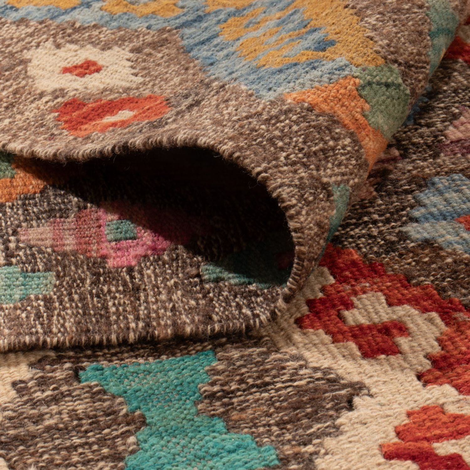 Kelim Carpet - Splash - 314 x 201 cm - flerfarvet
