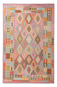 Kelim Carpet - Splash - 318 x 205 cm - flerfarvet