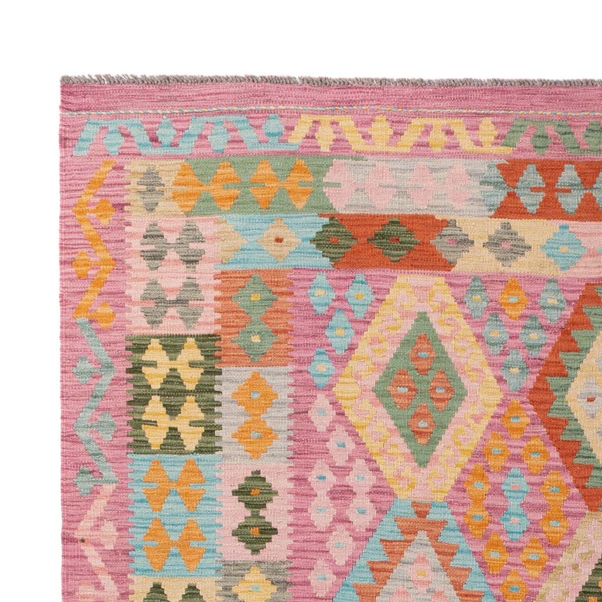 Kelim Carpet - Splash - 318 x 205 cm - flerfarvet